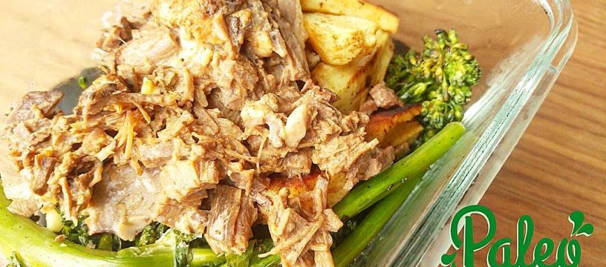 Texan style pull-apart grassfed beef brisket with grilled organic garlic  broccolini spears and roasted cinammon parsnip fries